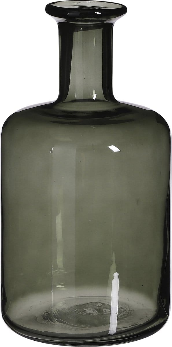 Mica Decorations Regal Fles Vaas - H30 x Ø16 cm - Glas - Groen