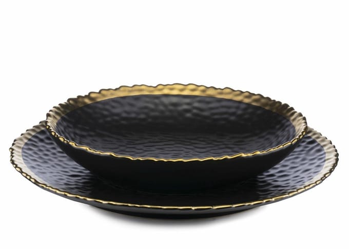 HowHomely KATI - Bordje - Zwart - Goud - Keramiek