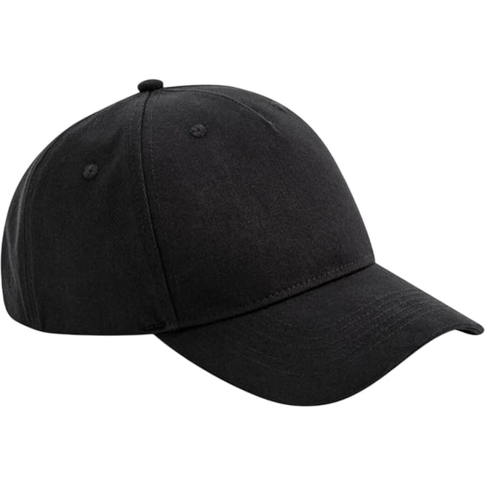 Beechfield EarthAware Classic 6 Panel Organic Cotton Sandwich Peak Baseball Cap (Zwart)