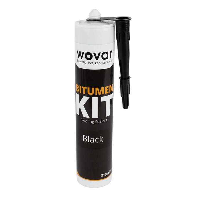 Wovar Bitumen kit | Kit voor dakshingles en dakleer | 310 ml