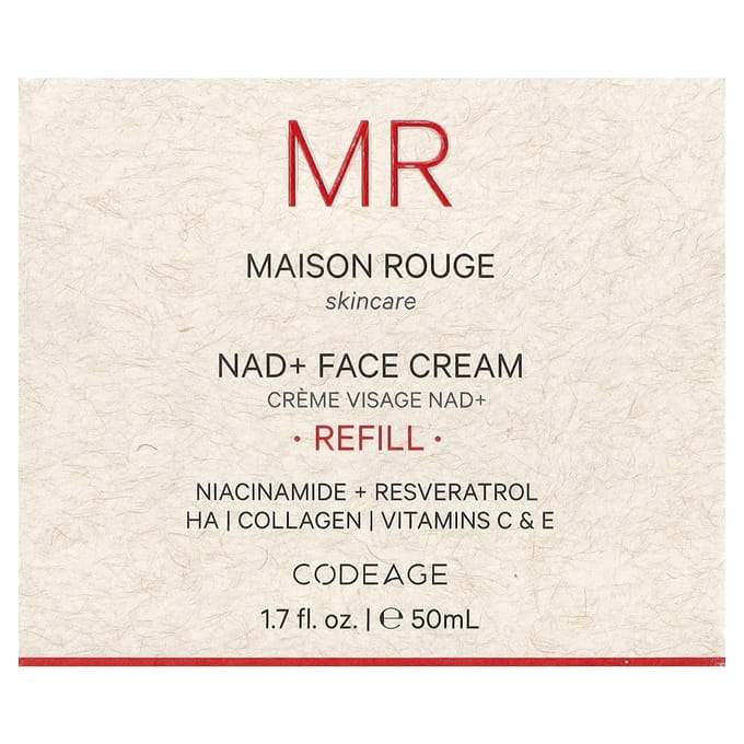 Codeage, Maison Rouge, Crème Visage NAD+, Recharge, 50ml (1,7 fl oz) beige
