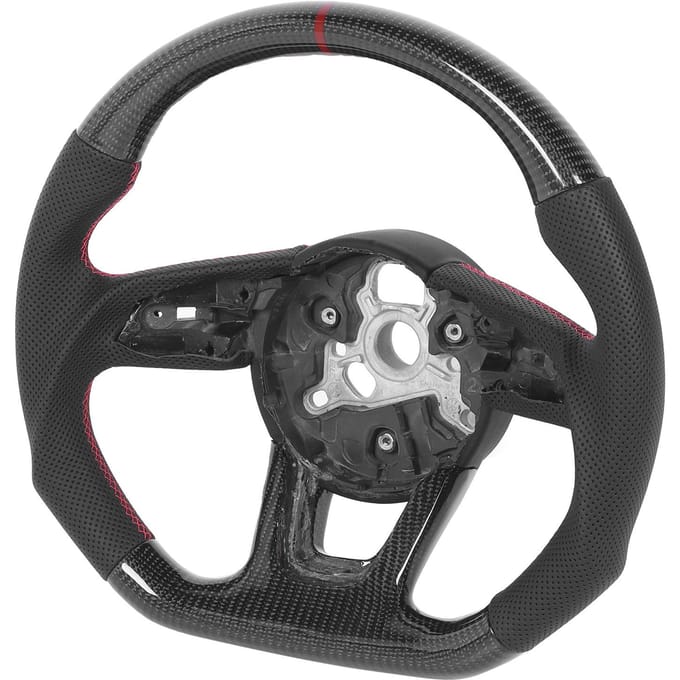 Koolstofvezel Stuurwiel Nappa Geperforeerd Leer Geschikt voor B9 S4 S5 RS3 RS4 RS5 2017+ black