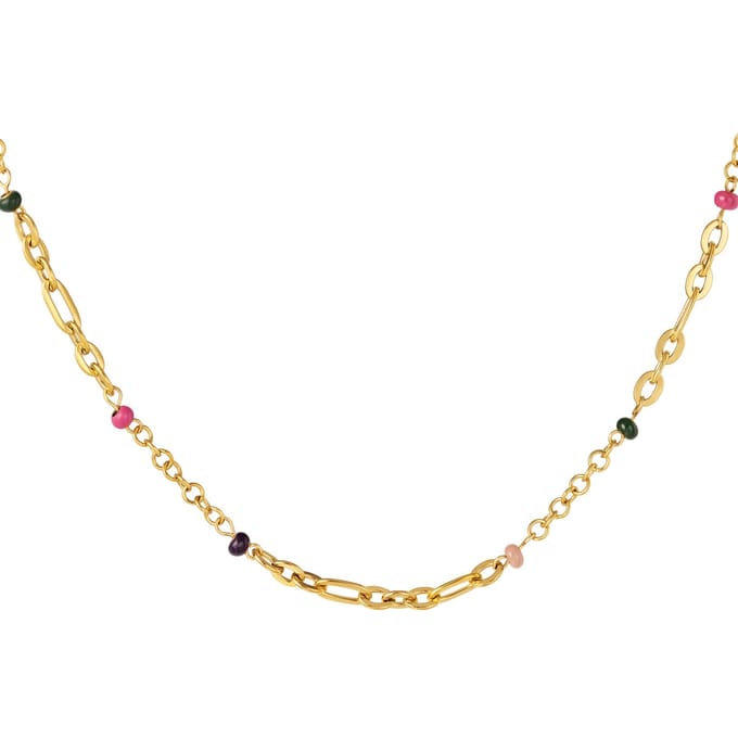 RVS ketting vrolijk - Yehwang - Ketting - One size - Goud