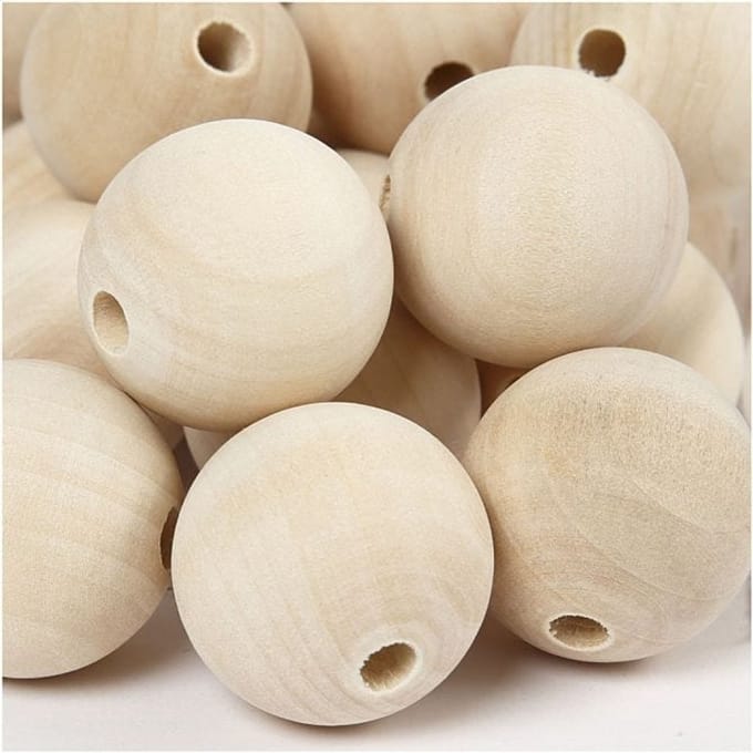 Creativ Company Houten Kralen 30 mm Naturel 50 stuks