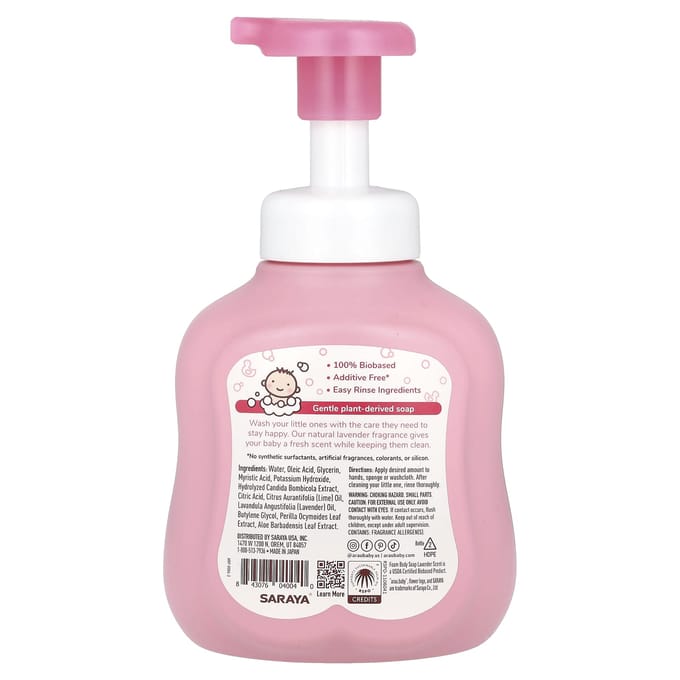 Arau.baby, Savon moussant pour le corps, lavande, 425 ml (450ml) pink