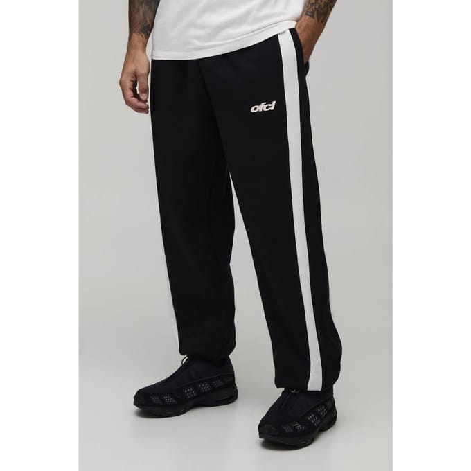 Baggy Fit Joggingbroek Met Panelen En Bungee Zoom | Black | Size Large