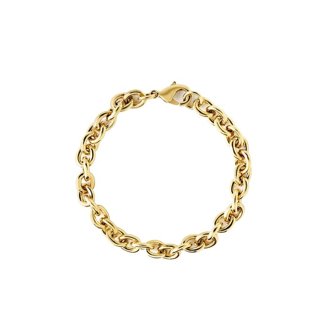 Goud Vergulde Ronde Chunky Schakel Armband