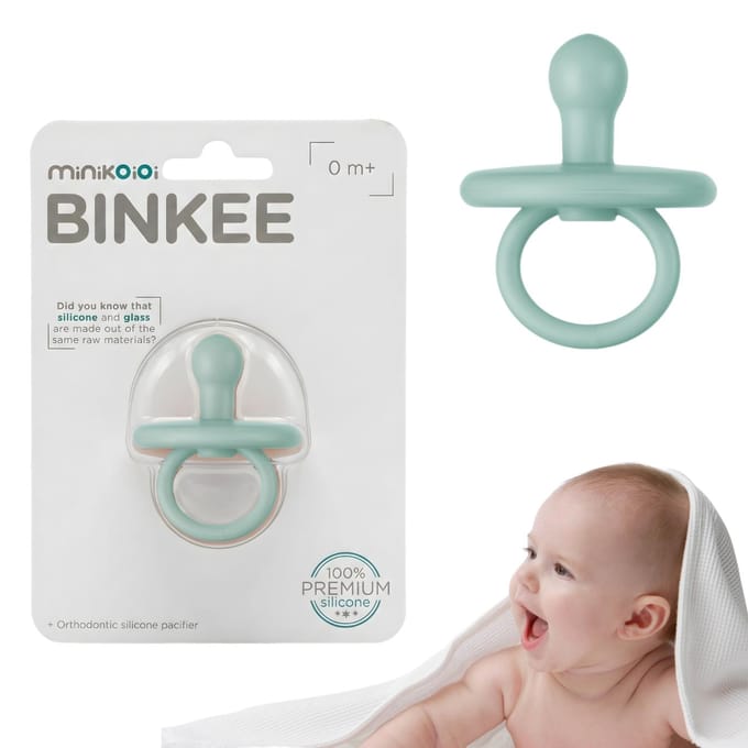 Sucette apaisante dynamique en silicone Verte 1 pièce. MinikOiOi 0 m+