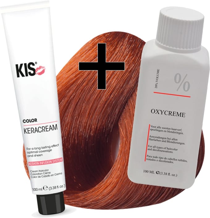 KIS haarverfset - 8KB Licht koper blond  - haarverf & waterstofperoxide