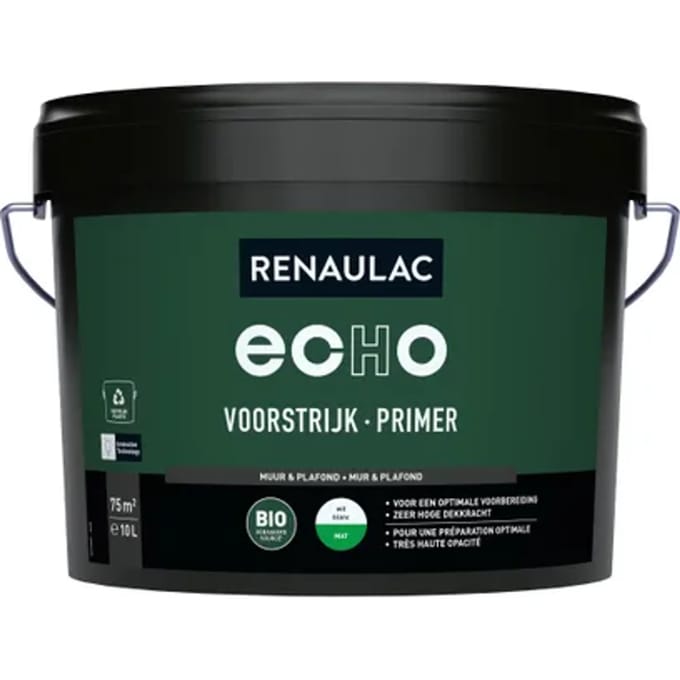 Renaulac Echo Bio Primer - Muur En Plafond - Mat Wit - 10l