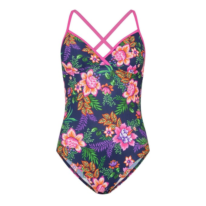 Zoggs Dames/Dames Floral Strappy One Piece Badpak (Tropisch)