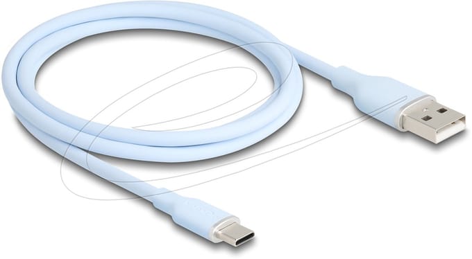 Delock USB 2.0 Cable USB Type-A male to USB Type-C™ male 1 m blue Silicone