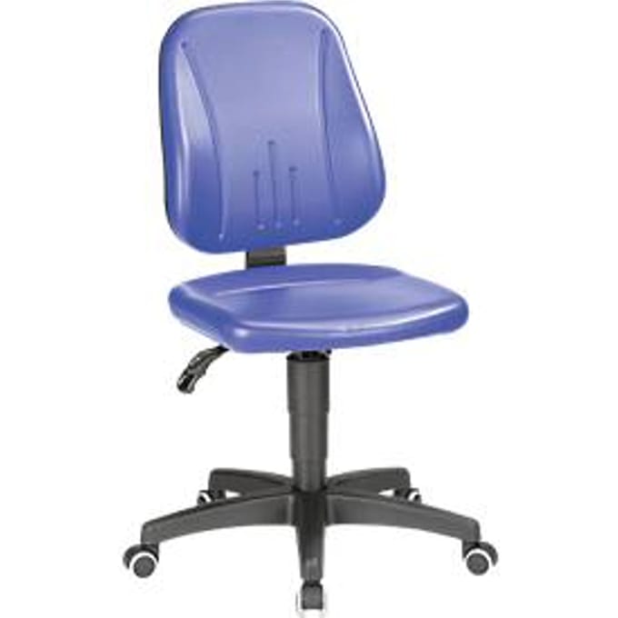 Werkstoel 9653, kunstleer, wielen, blauw
