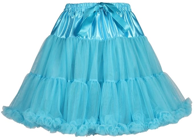 Petticoat Cabaret - met Strik - Turquoise - Carnavalskleding - Volwassenen - Dames - One Size