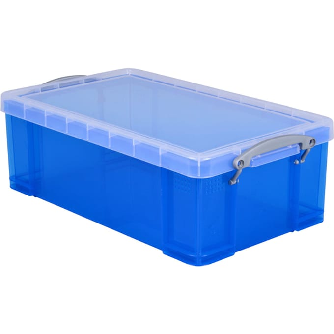 Opbergbox Really Useful 12 liter 465x270x150mm transparant blauw