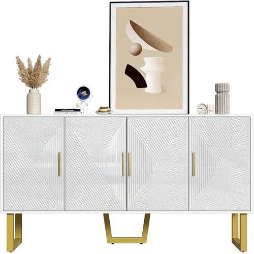 ModernLuxe Modern dressoir - 4 deuren met verstelbare planken - Wit