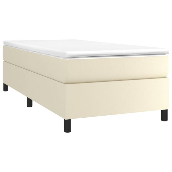vidaXL - Boxspring - bed - kunstleer - crèmekleurig - 90x190 - cm