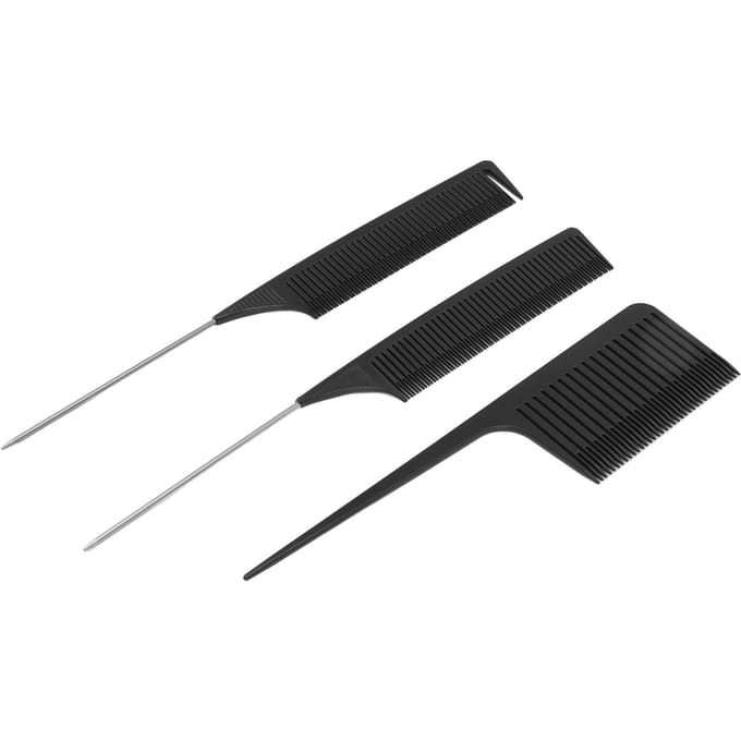 3 Stuks Highlighting Kam Set Puntige Staart Haarkleurkam Styling Haarkleuring Haarscheidingstool black