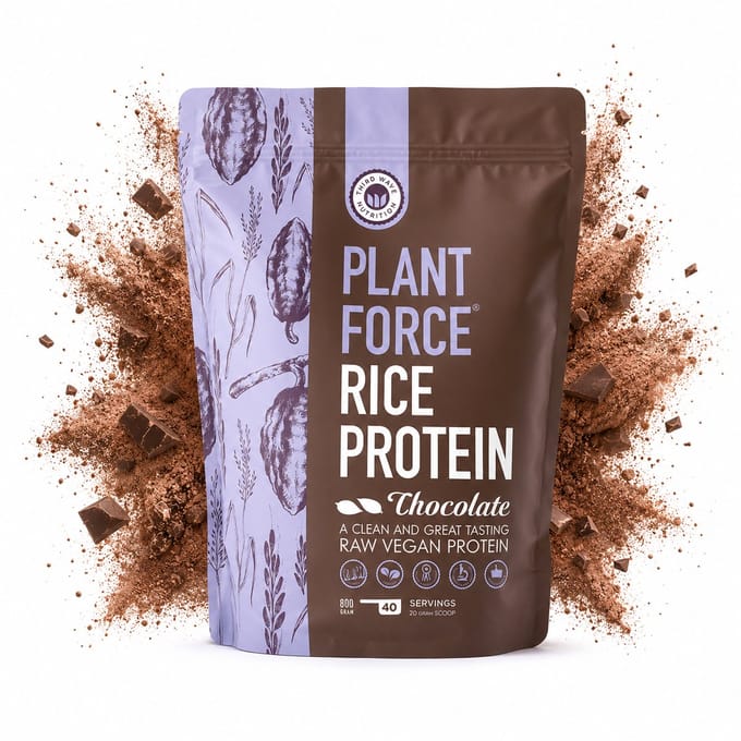Plantforce Rijst Proteïne - Chocolade - 800 gram - Vegan, Heerlijk en volledig natuurlijk