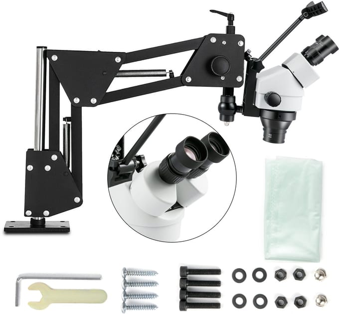 VEVOR Micro Ingelegde Spiegel Multidirectionele Micro-Setting Microscoop Sieraden Gereedschap 7x-4.5x