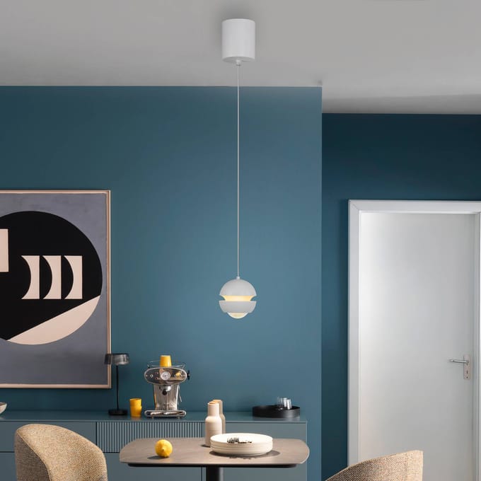 SCHÖNER WOHNEN LED hanglamp Lini, wit, 1-lamp, 3.000 K