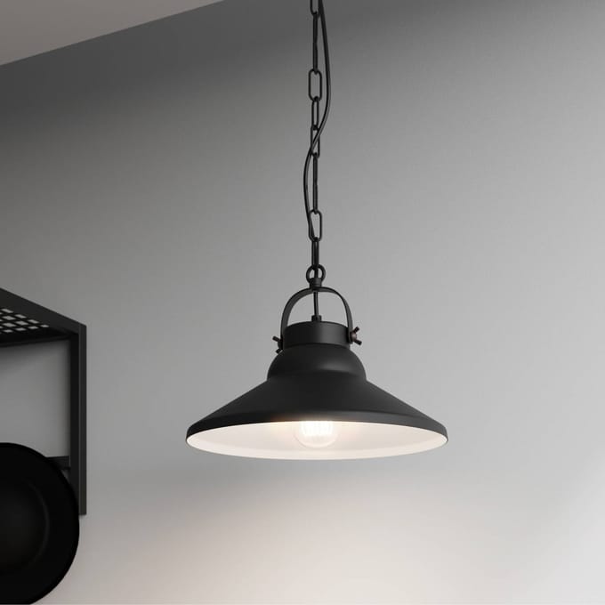 Industriële Hanglamp IRON LOFT Zwart Metaal E27 60W