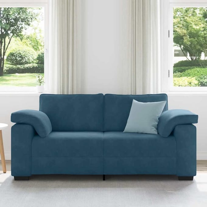 vidaXL Loveseat Sofa Blauw 180x77x82 cm Fluweel