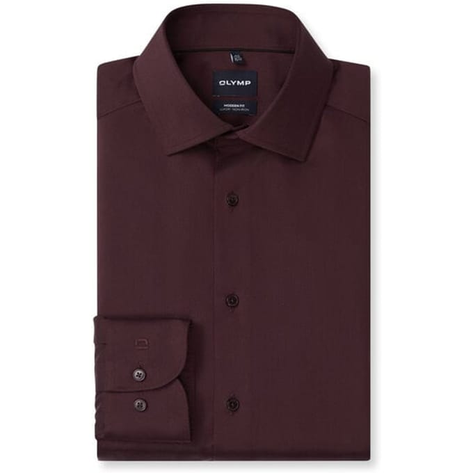 OLYMP Luxor Overhemd, Modern Fit, Global Kent, Chianti