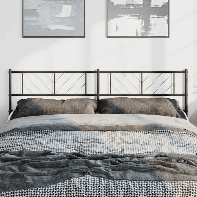vidaXL - Vervangend - hoofdbord - 180 - cm - metaal - zwart