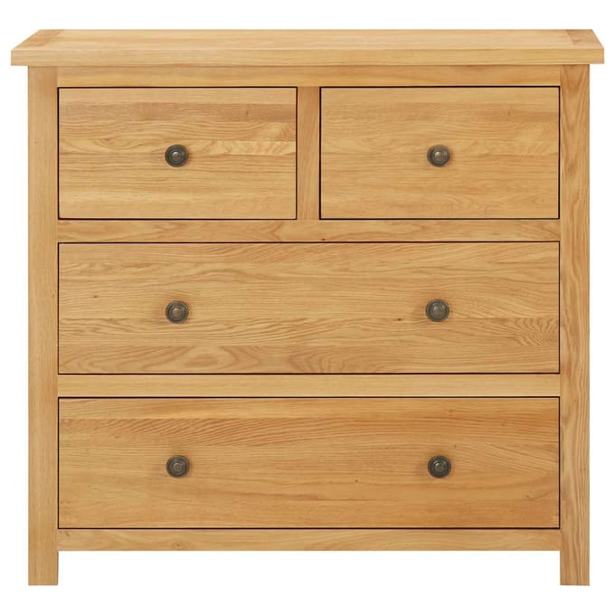 vidaXL - Ladekast - 80x33,5x75 - cm - massief - eikenhout