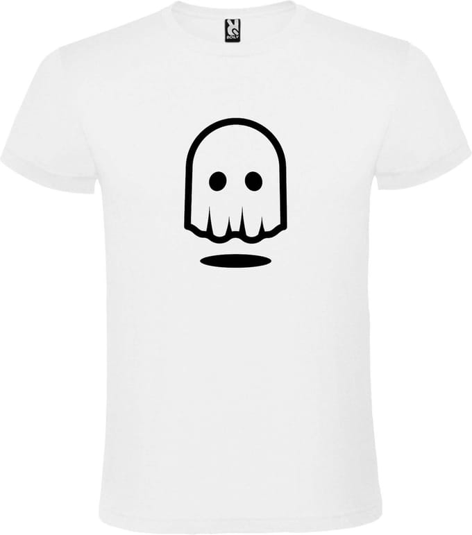 Wit T-shirt ‘Spookje’ Zwart maat M