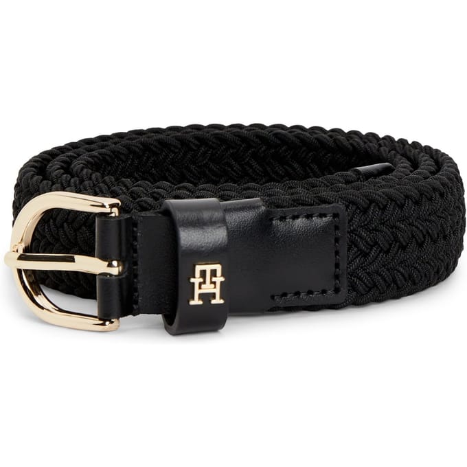 Tommy Hilfiger Essential Th Monogram Braided Elastic Belt Black Größe: 75 | Gürtel Outlet | Damen | Schwarz