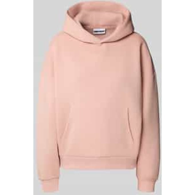 Hoodie met labelstitching en kangoeroezak