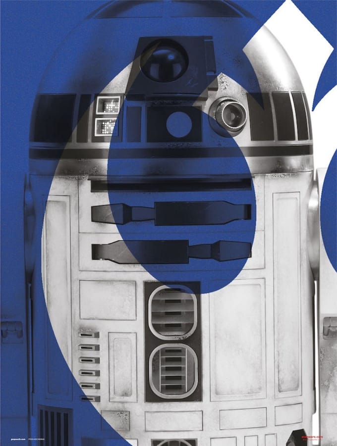 Kunstdruk Star Wars - Episode IX R2 D2 30x40cm
