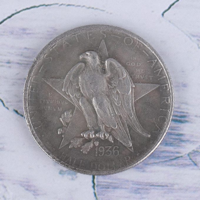 De Verenigde Staten 1936 D Texas Messing Zilverdollar Vintage Herdenkingscollectie Munt white