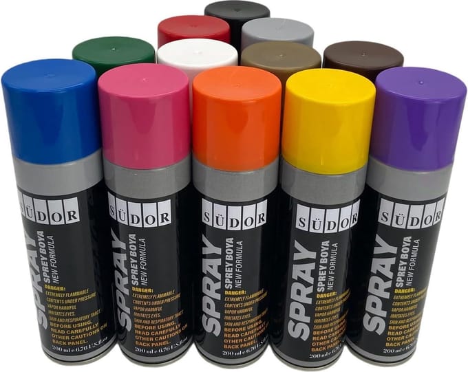 Südor Spuitverf set 13 kleuren - Graffiti spuitbus voor hout, steen, metaal