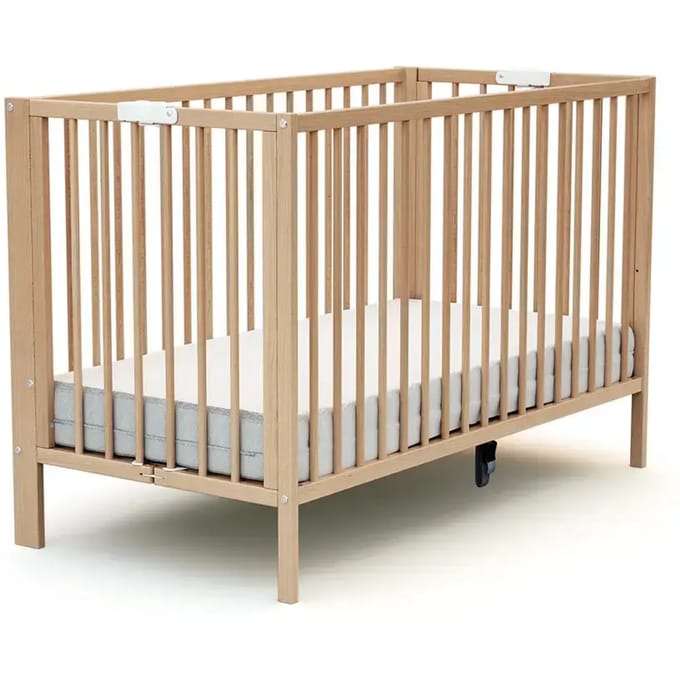 AT4 - Opvouwbaar kinderbed FOLDO in hout Beuken Gelakt 60 x 120 cm