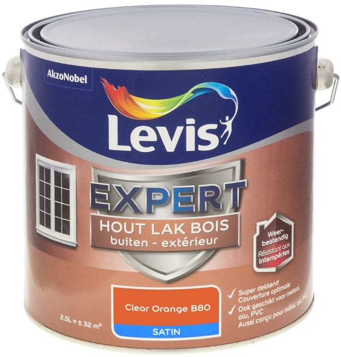 Levis - Expert Hout Lak Buiten Satin Mix - Clear Orange B80 - Mengverf - 2,5 L