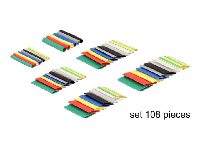 Delock Heat shrink tube set 108 pieces assorted colours