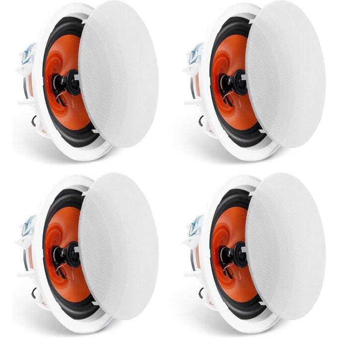 4 Pièces 8 Pouces Enceintes de Plafond 100W Encastrables Plafond et Mur