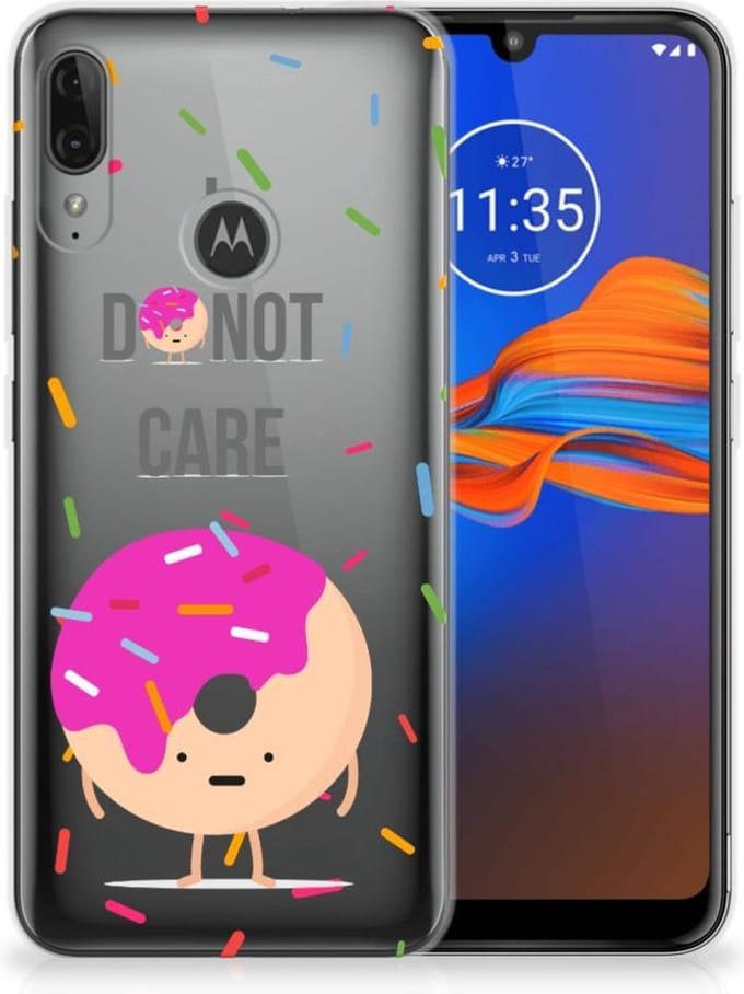 Motorola Moto E6 Plus Siliconen Case Donut Roze