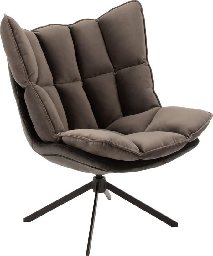 J-Line stoel Relax Kussen Op Frame - textiel/metaal - grijs