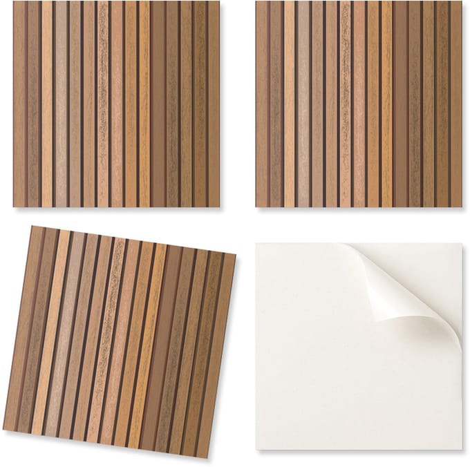 Set vinyl vloertegels met verschillende texturen 4x50x50 cm