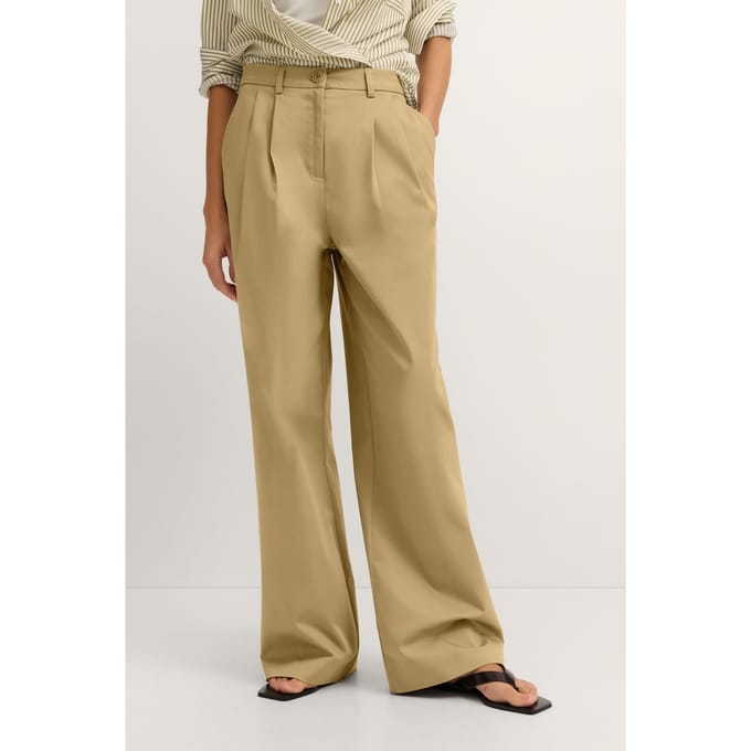 Bugatti Damen Chino met dubbele plooi