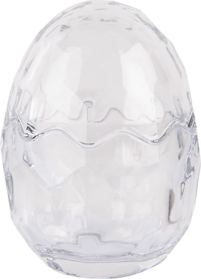 Clayre & Eef Glazen potje Ei Ø 9x12 cm Transparant Glas