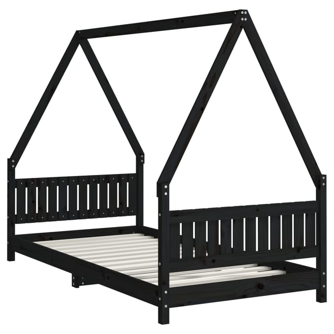 vidaXL - Kinderbedframe - 90x190 - cm - massief - grenenhout - zwart