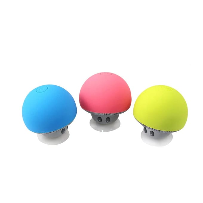 Mini BT Mushroom-luidspreker Draadloos draagbare subwoofer met microfoon en zuignap voor pads/smartphones blauw