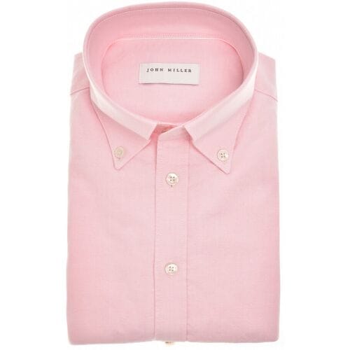 John Miller Overhemd Organic Cotton Oxford Button-Down Slim Casual Roze / male
