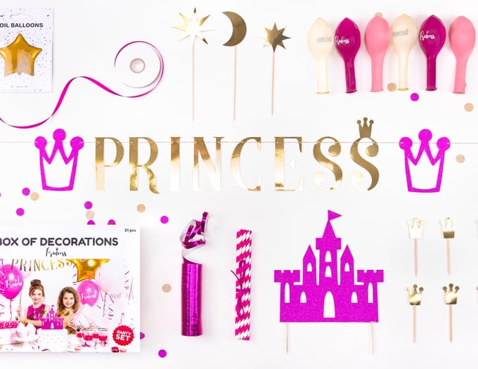PARTYDECO - Prinses verjaardagsdecoratieset 31 stuks
