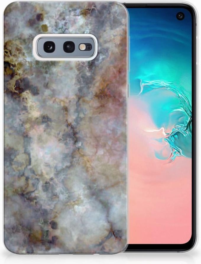 Samsung Galaxy S10e TPU Siliconen Hoesje Marmer Grijs